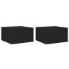Tables de chevet murales 2 pcs noir 35x35x20 cm 