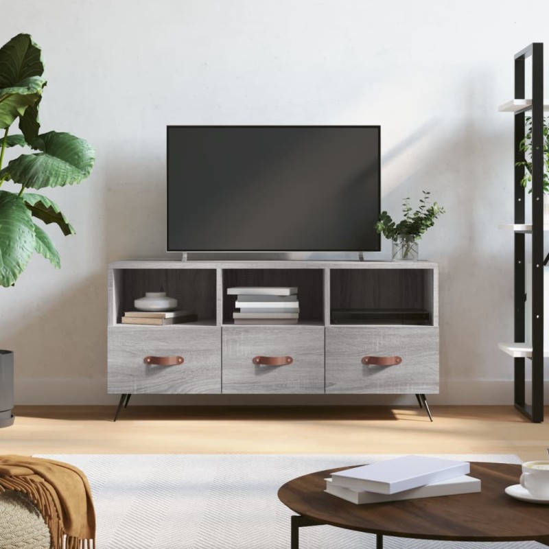 Meuble TV sonoma gris 102x36x50 cm bois d'ingénierie Meuble TV sonoma gris 102x36x50 cm bois d'ingénierie
