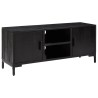 Meuble TV Noir 110x35x48 cm Bois de pin massif 