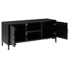 Meuble TV Noir 110x35x48 cm Bois de pin massif 