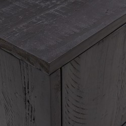 Meuble TV Noir 110x35x48 cm Bois de pin massif 