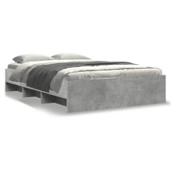 Cadre de lit sans matelas gris béton 135x190 cm bois ingénierie 