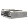Cadre de lit sans matelas gris béton 135x190 cm bois ingénierie 