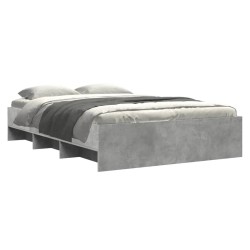 Cadre de lit sans matelas gris béton 135x190 cm bois ingénierie 