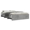 Cadre de lit sans matelas gris béton 135x190 cm bois ingénierie 