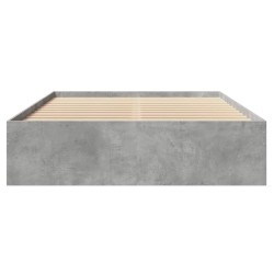 Cadre de lit sans matelas gris béton 135x190 cm bois ingénierie 