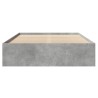 Cadre de lit sans matelas gris béton 135x190 cm bois ingénierie 