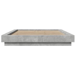 Cadre de lit sans matelas gris béton 140x190 cm 