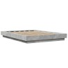 Cadre de lit sans matelas gris béton 140x190 cm 