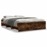 Cadre de lit sans matelas chêne fumé 135x190 cm bois ingénierie 