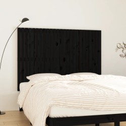 Tête de lit murale Noir 159,5x3x110 cm Bois massif de pin 
