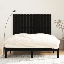 Tête de lit murale Noir 159,5x3x110 cm Bois massif de pin 