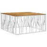 Table basse argenté acier inoxydable et bois massif d'acacia 