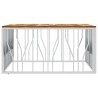 Table basse argenté acier inoxydable et bois massif d'acacia 