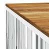 Table basse argenté acier inoxydable et bois massif d'acacia 