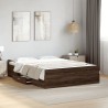 Cadre de lit avec tiroirs sans matelas chêne marron 120x190 cm 