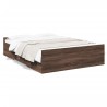 Cadre de lit avec tiroirs sans matelas chêne marron 120x190 cm 
