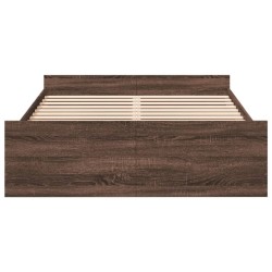 Cadre de lit avec tiroirs sans matelas chêne marron 120x190 cm 