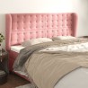 Tête de lit avec oreilles Rose 163x23x118/128 cm Velours 