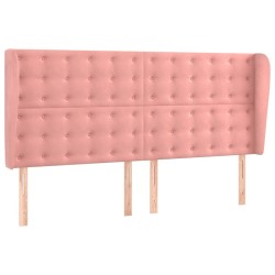 Tête de lit avec oreilles Rose 163x23x118/128 cm Velours 