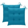 Chaise à bascule avec coussin bleu clair Bois de teck solide 