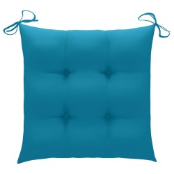 Chaise à bascule avec coussin bleu clair Bois de teck solide 