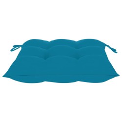 Chaise à bascule avec coussin bleu clair Bois de teck solide 