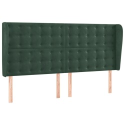 Tête de lit avec oreilles Vert foncé 163x23x118/128 cm Velours 
