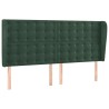 Tête de lit avec oreilles Vert foncé 163x23x118/128 cm Velours 