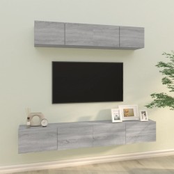 Ensemble de meubles TV 4 pcs Sonoma gris Bois d'ingénierie 