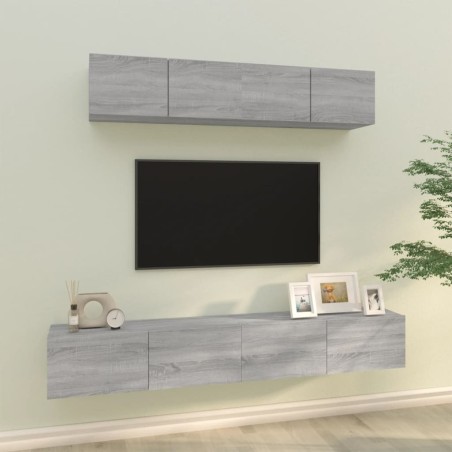 Ensemble de meubles TV 4 pcs Sonoma gris Bois d'ingénierie 