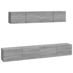 Ensemble de meubles TV 4 pcs Sonoma gris Bois d'ingénierie 