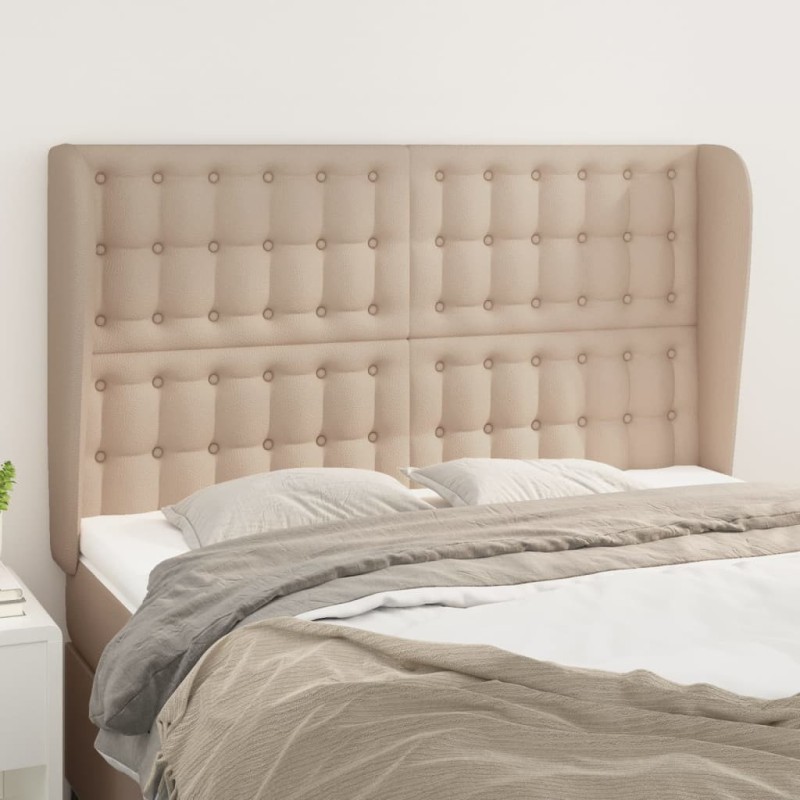 Tête de lit avec oreilles Cappuccino 147x23x118/128 cm 