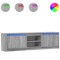 Meuble TV avec LED sonoma gris 180x34x50 cm bois d'ingénierie 
