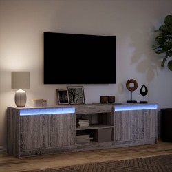 Meuble TV avec LED sonoma gris 180x34x50 cm bois d'ingénierie 