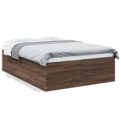 Cadre de lit sans matelas chêne marron 120x190 cm 