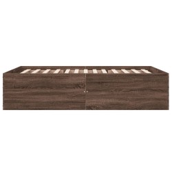Cadre de lit sans matelas chêne marron 120x190 cm 