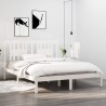 Cadre de lit sans matelas blanc bois massif 160x200 cm 