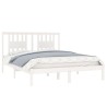Cadre de lit sans matelas blanc bois massif 160x200 cm 