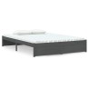 Cadre de lit sans matelas gris bois massif 140x190 cm 