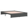 Cadre de lit sans matelas gris bois massif 140x190 cm 