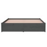 Cadre de lit sans matelas gris bois massif 140x190 cm 