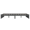 Cadre de lit sans matelas gris bois massif 140x190 cm 