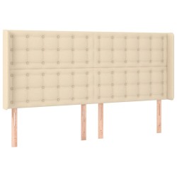 Tête de lit avec oreilles Crème 163x16x118/128 cm Tissu 