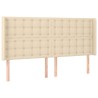 Tête de lit avec oreilles Crème 163x16x118/128 cm Tissu 
