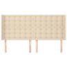 Tête de lit avec oreilles Crème 163x16x118/128 cm Tissu 