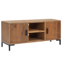 Meuble TV Marron 110x35x48 cm Bois de pin massif 