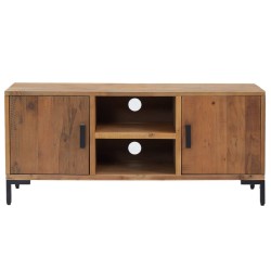 Meuble TV Marron 110x35x48 cm Bois de pin massif 