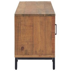 Meuble TV Marron 110x35x48 cm Bois de pin massif 