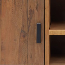 Meuble TV Marron 110x35x48 cm Bois de pin massif 